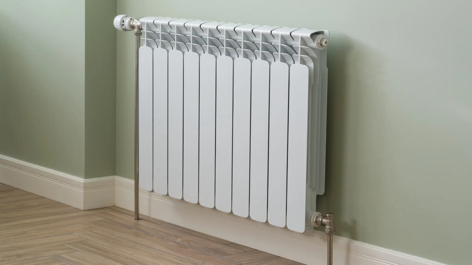 Radiator fitted and balanced as part of a central heating installation
